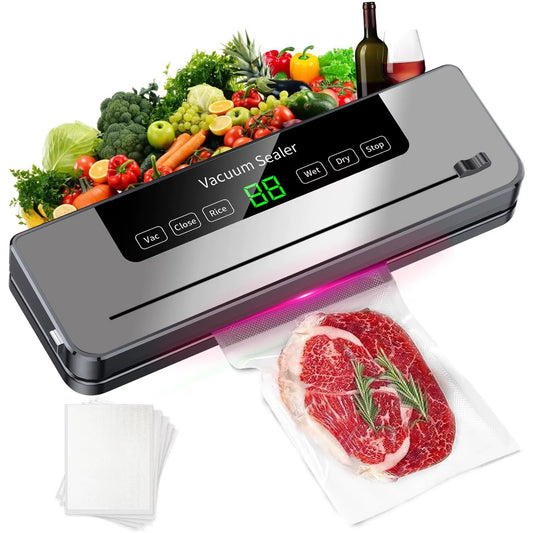 Electric Vacuum Sealer Machine | Food Saver with Touch Control, Built-in Cutter, Dry & Moist Sealing