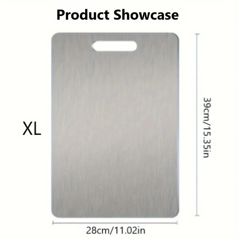 Titanium Cutting Board for Kitchen | Double-Sided 304 Stainless Steel, Heavy Duty Meat & Vegetable Chopping Board