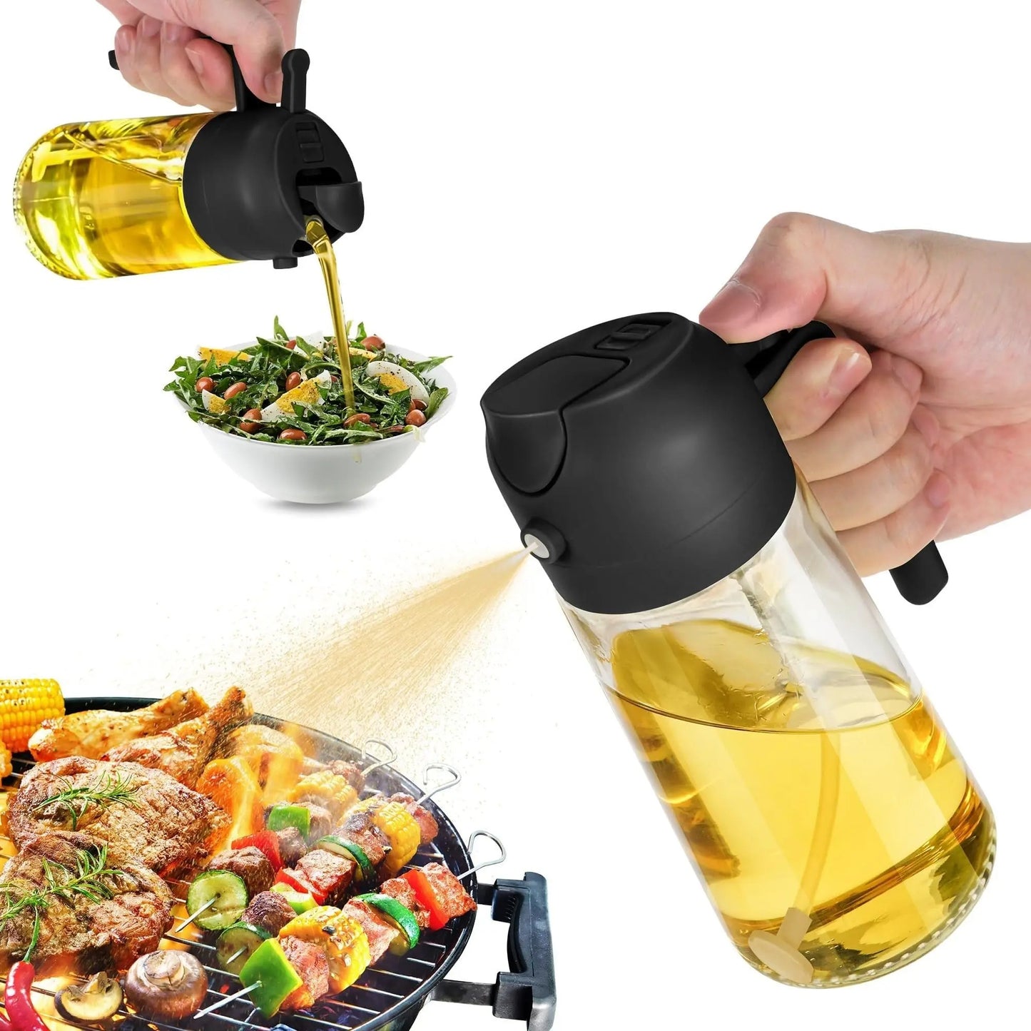 Oil Spray Bottle for Cooking | Leakproof Glass Olive Oil Sprayer for Air Fryer, Kitchen Oil Dispenser
