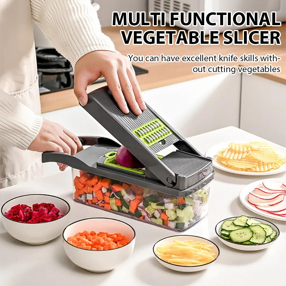 14-in-1 Multifunction Vegetable Chopper & Slicer | Onion Cutter, Food Dicer & Kitchen Tool