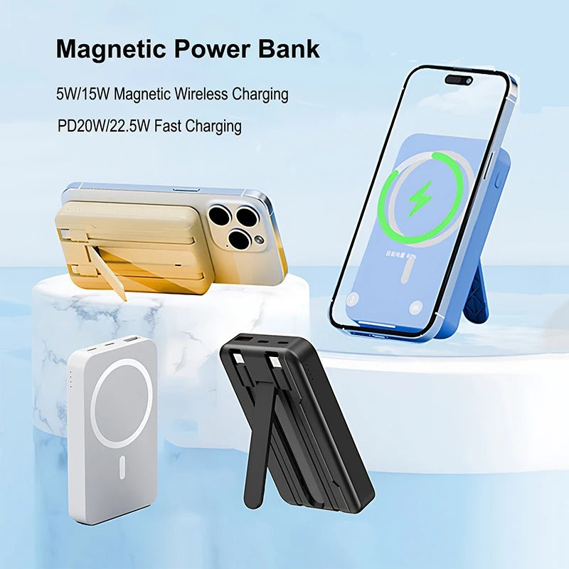 100000mAh Magnetic Wireless Power Bank | Fast Charging PD 22.5W Portable Charger for iPhone, MagSafe & Android