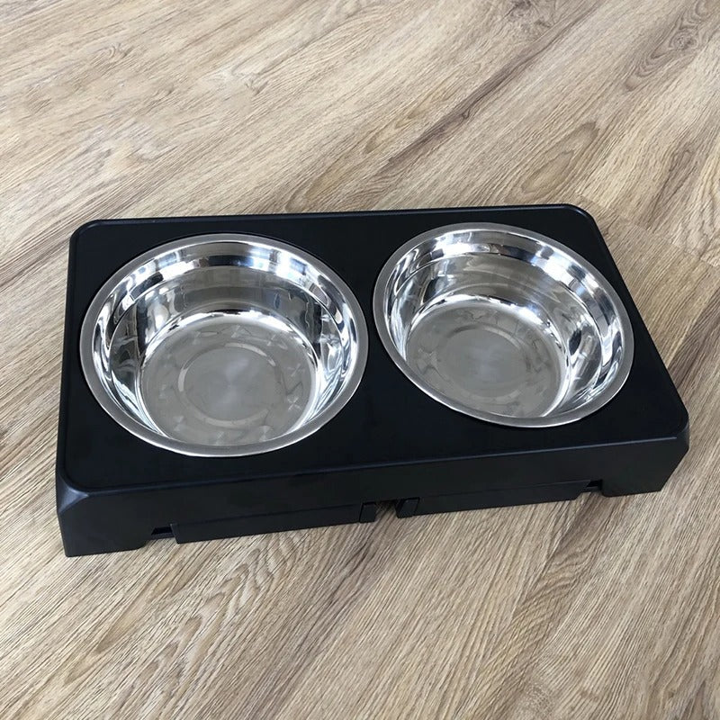 BOOTEELY Adjustable Elevated Dog Bowls – Double Stainless Steel Feeder for Small, Medium & Large Dogs