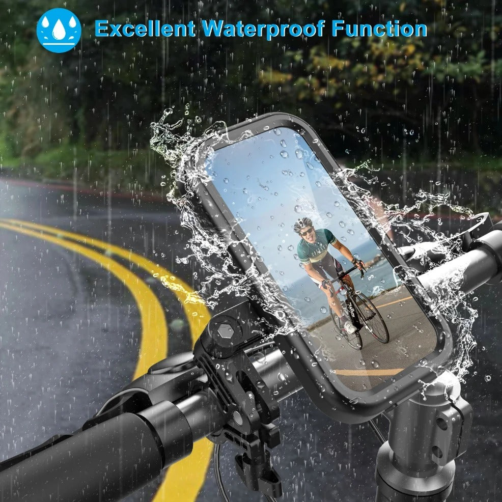 Waterproof Bike Phone Mount Bag | Handlebar Phone Holder for Bicycle, Motorcycle & Scooter (iPhone & Android Compatible)