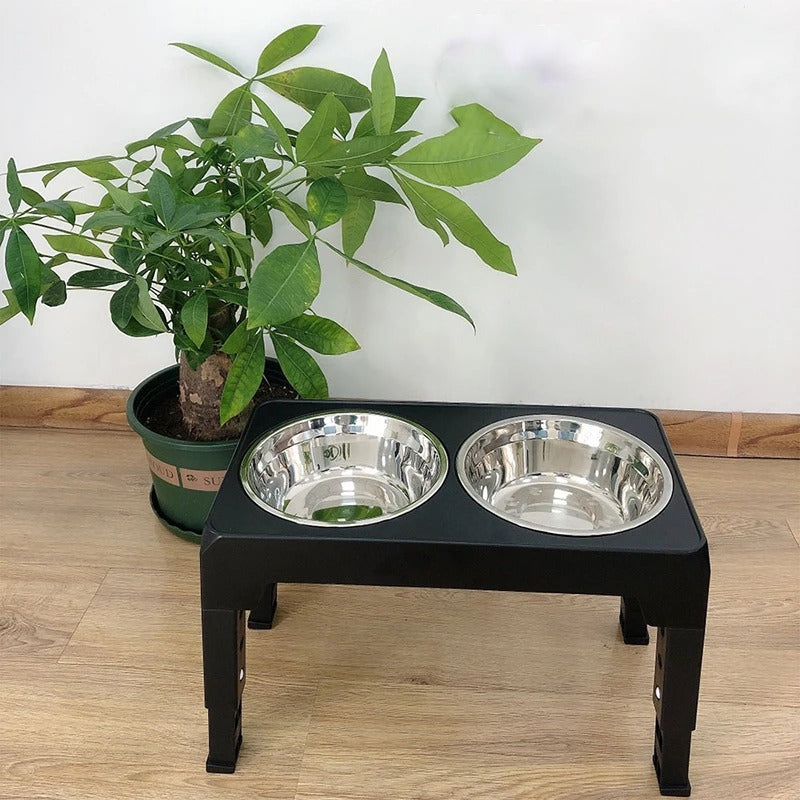BOOTEELY Adjustable Elevated Dog Bowls – Double Stainless Steel Feeder for Small, Medium & Large Dogs