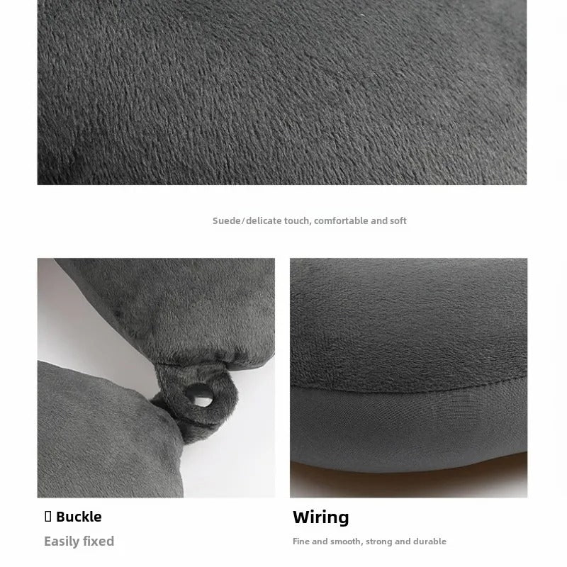 Memory Foam Travel Neck Pillow | Soft Car Headrest Cushion for Airplane, Office & Home Use