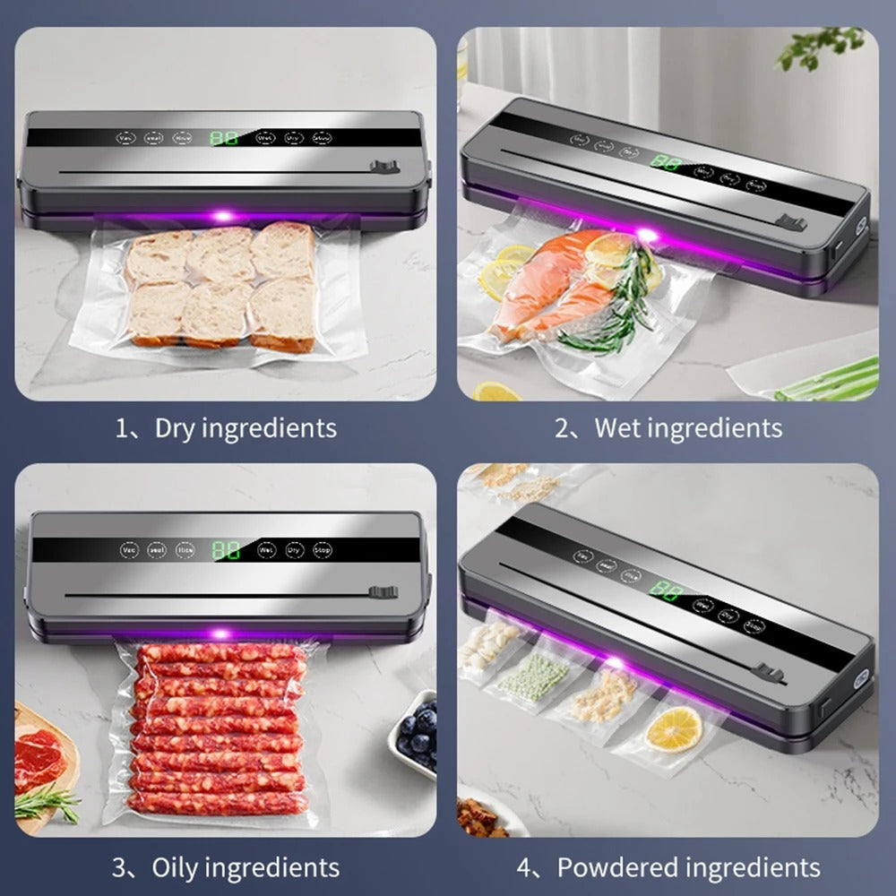 Electric Vacuum Sealer Machine | Food Saver with Touch Control, Built-in Cutter, Dry & Moist Sealing