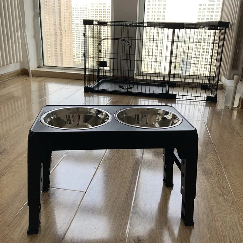 BOOTEELY Adjustable Elevated Dog Bowls – Double Stainless Steel Feeder for Small, Medium & Large Dogs