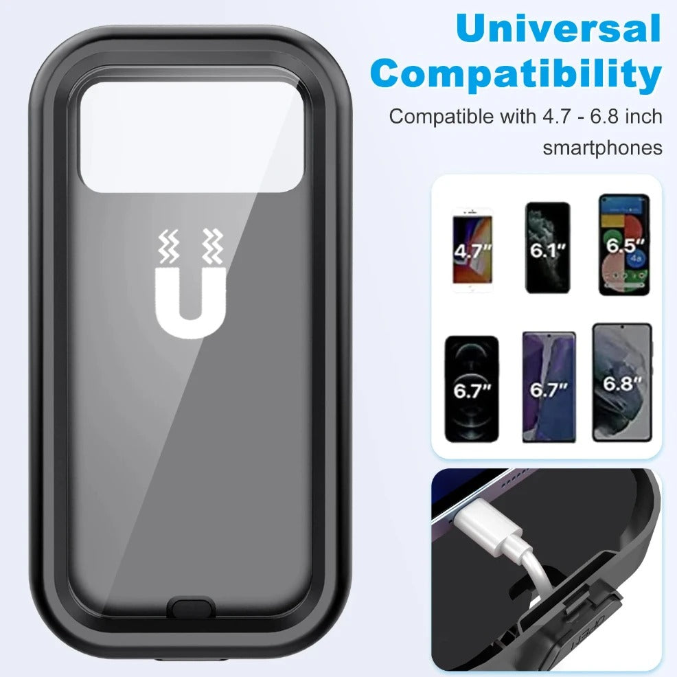 Waterproof Bike Phone Mount Bag | Handlebar Phone Holder for Bicycle, Motorcycle & Scooter (iPhone & Android Compatible)