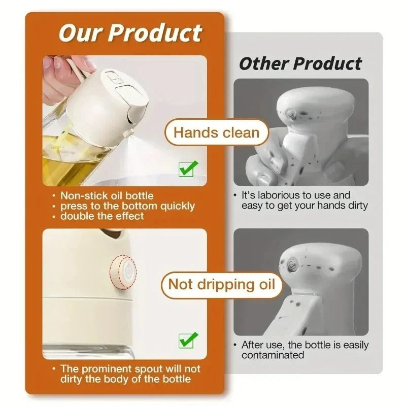 Oil Spray Bottle for Cooking | Leakproof Glass Olive Oil Sprayer for Air Fryer, Kitchen Oil Dispenser