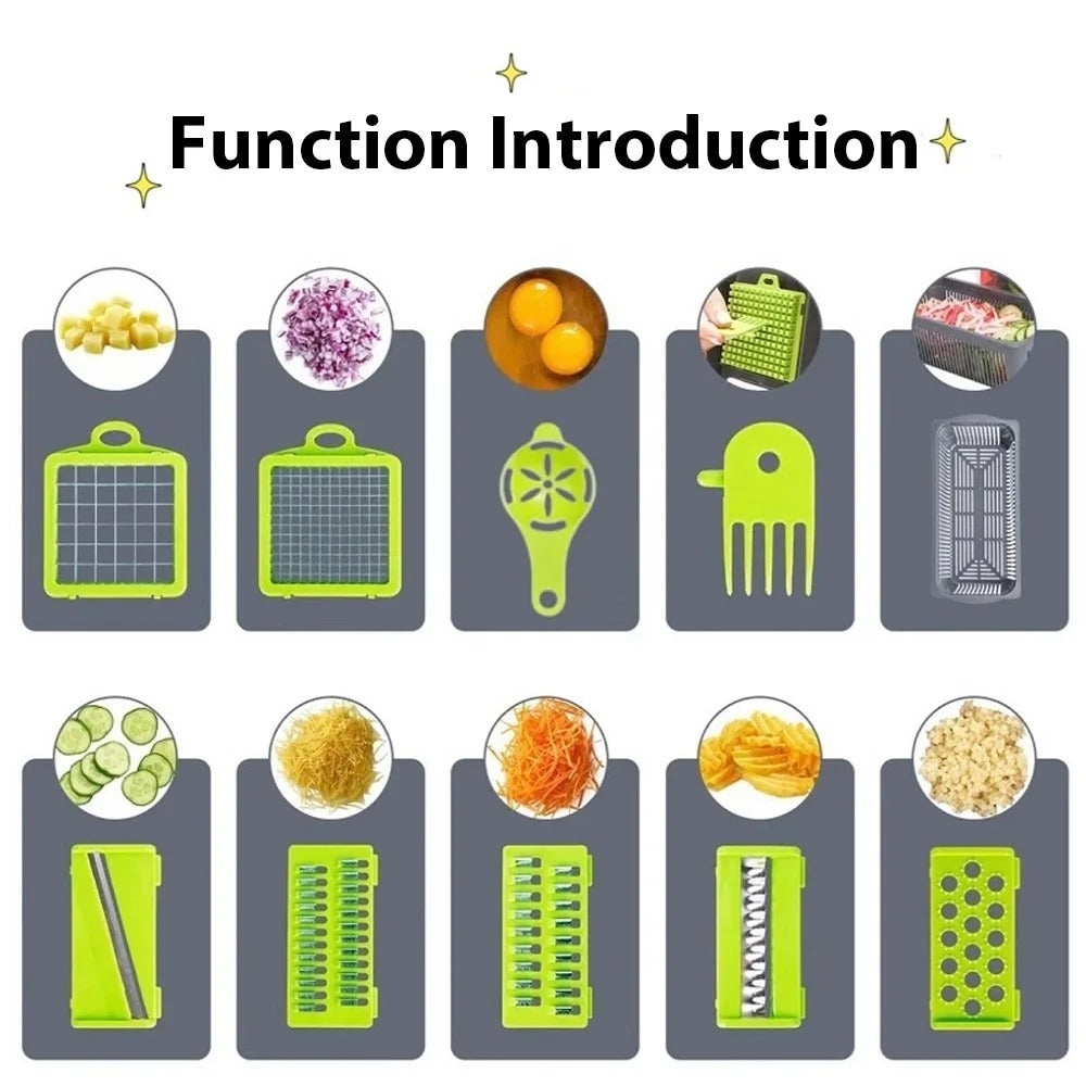 14-in-1 Multifunction Vegetable Chopper & Slicer | Onion Cutter, Food Dicer & Kitchen Tool