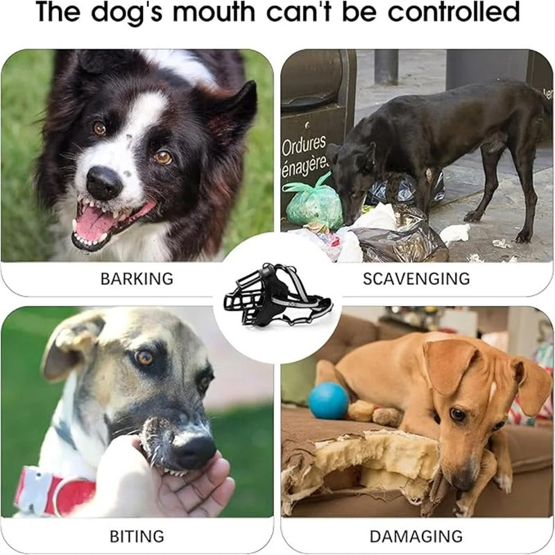 Reflective & Breathable Dog Muzzle – Anti-Bark & Anti-Bite, Adjustable for Small, Medium & Large Dogs