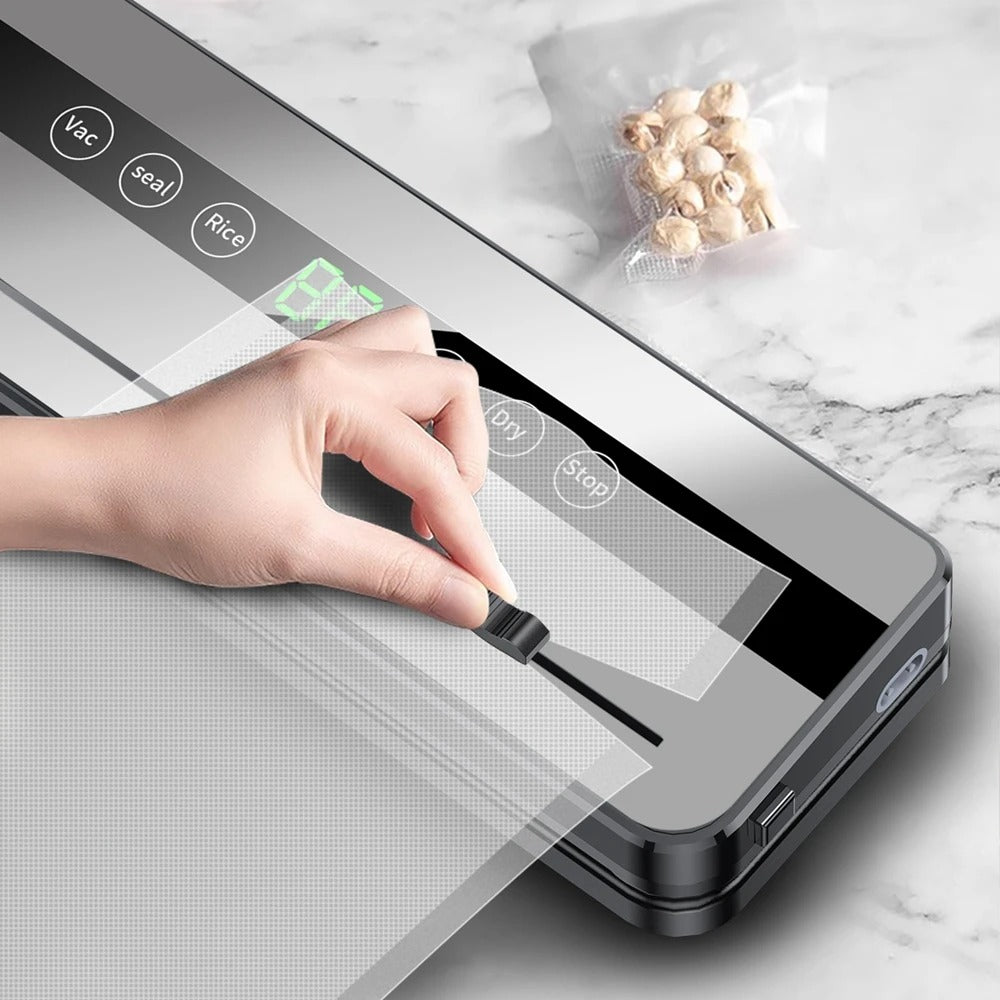 Electric Vacuum Sealer Machine | Food Saver with Touch Control, Built-in Cutter, Dry & Moist Sealing
