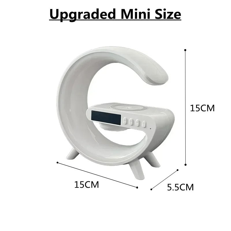 Atmosphere Night Light Wireless Charger with Speaker & Clock | 6 Lighting Modes Fast Charging Stand for iPhone & Android
