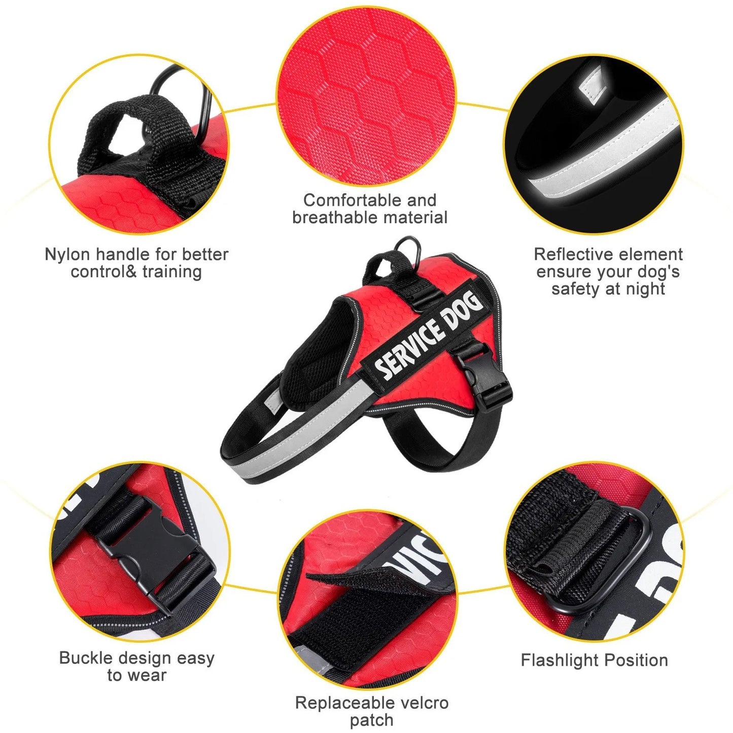 Dog Harness & Tug Belt – Chest Strap for Medium & Large Dogs | Explosion-Proof Golden Hair Bucket Design
